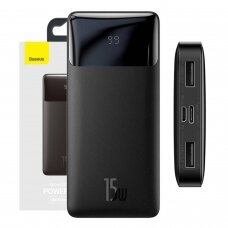 Išorinė baterija Bipow Overseas Baseus juoda 10000mAh 15W PPBD050001