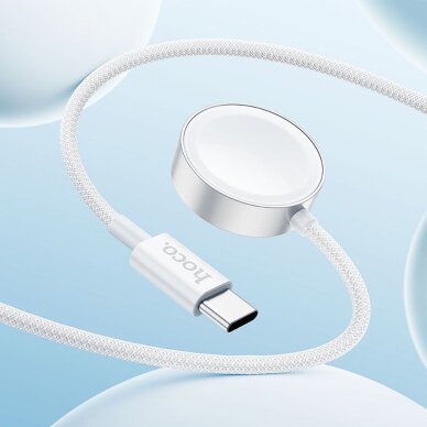 Išmaniojo laikrodžio įkrovimo laidas white HOCO USB-C 2.5W Samsung + Apple CW59 7