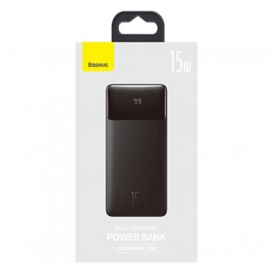 Išorinė baterija Bipow Overseas Baseus juoda 10000mAh 15W PPBD050001 10