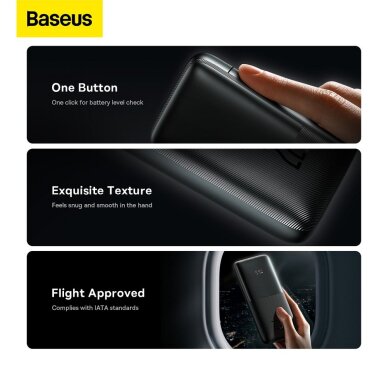 Išorinė baterija Bipow Pro Baseus juoda 10000mAh 22,5W PPBD040001 12