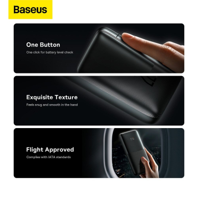 Išorinė baterija Bipow Pro Baseus juoda 10000mAh 22,5W PPBD040001 12