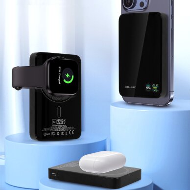 Išorinė baterija black BLAVEC 3 in 1 Slim Glass BJ-04 10.000mAh 22.5W Type-C + MagSafe PBBJ04-MC10B 2