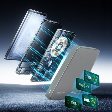 Išorinė baterija grey BLAVEC 3 in 1 Slim Glass BJ-04 10.000mAh 22.5W Type-C + MagSafe PBBJ04-MC10G 3