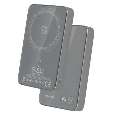 Išorinė baterija grey BLAVEC 3 in 1 Slim Glass BJ-04 10.000mAh 22.5W Type-C + MagSafe PBBJ04-MC10G 1