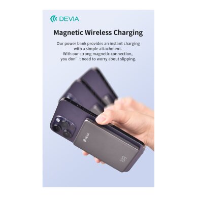 Išorinė baterija grey DEVIA 5000mAh PD 20W EP190 9 Išorinė baterija grey DEVIA 5000mAh PD 20W EP190 9