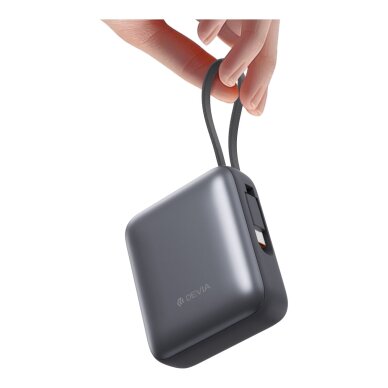 Išorinė baterija grey DEVIA Built-in Cable10.000mAh PD 35W EP206 2