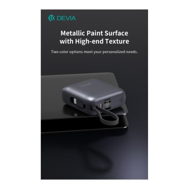 Išorinė baterija grey DEVIA Built-in Cable10.000mAh PD 35W EP206 5 Išorinė baterija grey DEVIA Built-in Cable10.000mAh PD 35W EP206 5