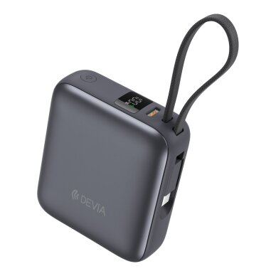 Išorinė baterija grey DEVIA Built-in Cable10.000mAh PD 35W EP206 Išorinė baterija grey DEVIA Built-in Cable10.000mAh PD 35W EP206