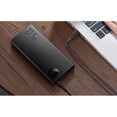 Išorinė baterija LiPo BASEUS ADAMAN black 20000mAh 22.5W 2xUSB + TYPE-C PPAD070101 4