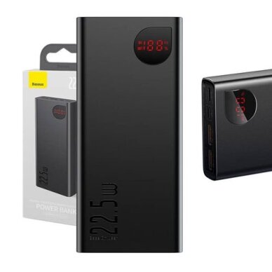Išorinė baterija LiPo BASEUS ADAMAN black 20000mAh 22.5W 2xUSB + TYPE-C PPAD070101 7