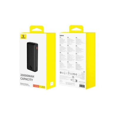 Išorinė baterija LiPo BASEUS Airpow black 20000mAh 20W USB + TYPE-C P10022804113-00 8 Išorinė baterija LiPo BASEUS Airpow black 20000mAh 20W USB + TYPE-C P10022804113-00 8