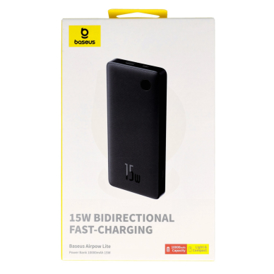 Išorinė baterija LiPo Baseus black 10000mAh 15W + USB-C 4