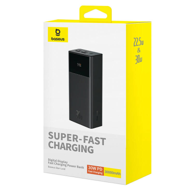 Išorinė baterija LiPo BASEUS Star-Lord black 30000mAh 30W 2xUSB + TYPE-C P10022905113-00 9