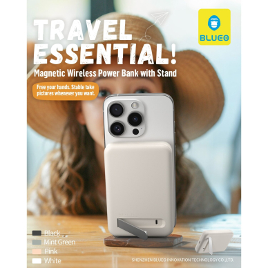 Išorinė baterija white BLUEO Magsafe 10.000mAh 3