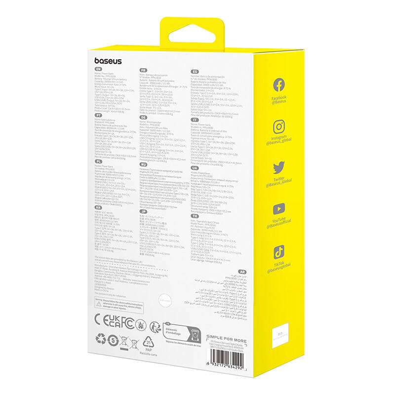 Išorinė baterija LiPo BASEUS Star-Lord black 30000mAh 30W 2xUSB + TYPE-C P10022905113-00 10 Išorinė baterija LiPo BASEUS Star-Lord black 30000mAh 30W 2xUSB + TYPE-C P10022905113-00 10