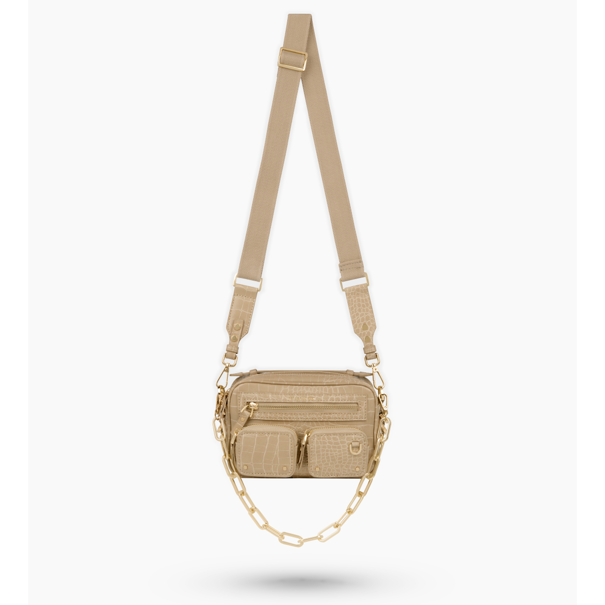 Jona Utility Crossbag iDeal Of Sweden Bag Warm Beige Croco 2