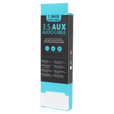 Juodas AUX laidas 90° 1.2M M2-0752 3