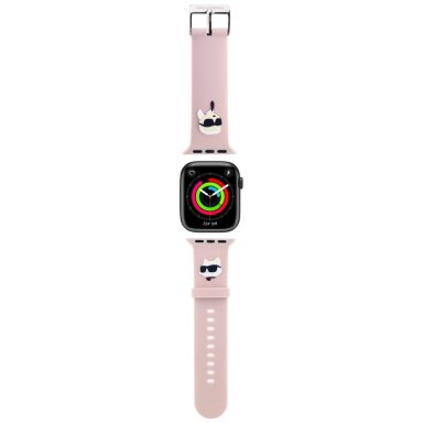KARL LAGERFELD apyrankė pink 3D Rubber Karl&Choupette Heads Apple Watch 42/44/45/49 mm KARL LAGERFELD apyrankė pink 3D Rubber Karl&Choupette Heads Apple Watch 42/44/45/49 mm