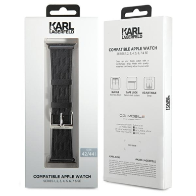KARL LAGERFELD apyrankė Black Apple Watch 42/44/45/46/49 mm 2