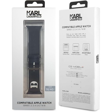 KARL LAGERFELD apyrankė Black Apple Watch 38/40/41/42 mm 2