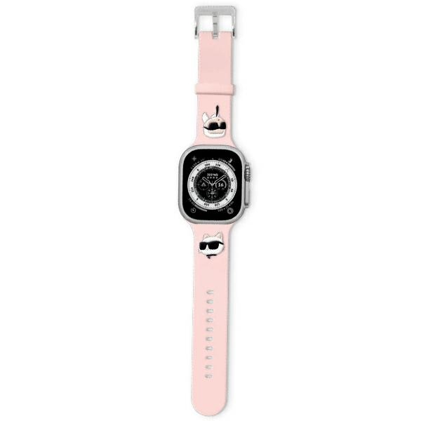 KARL LAGERFELD apyrankė pink 3D Rubber Karl&Choupette Heads Apple Watch 38/40/41 mm