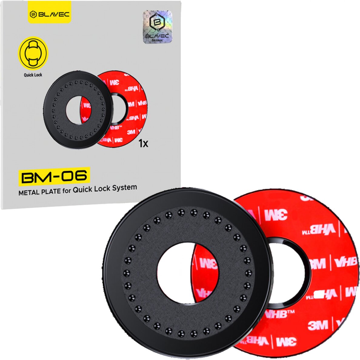 Klijuojamas MagSafe žiedas black BLAVEC laikikliams su Quick Lock