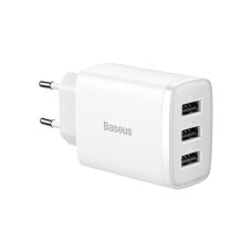 Kroviklis buitinis 3xUSB 17W Baseus CCXJ020102 white
