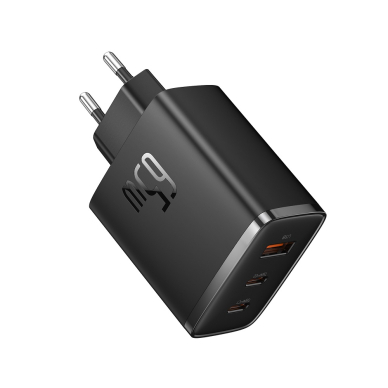Kroviklis buitinis 2XUSB Type-C + USB 65W 3A Baseus black 1