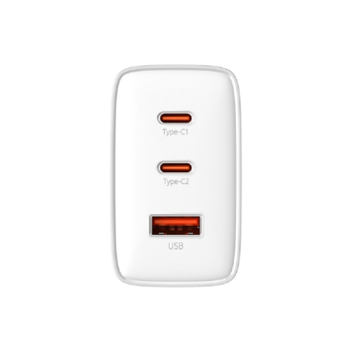 Kroviklis buitinis 2XUSB Type-C + USB 65W 3A Baseus white 3