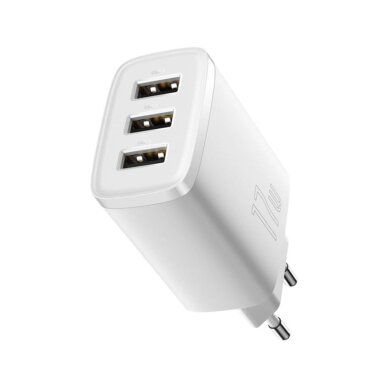 Kroviklis buitinis 3xUSB 17W Baseus CCXJ020102 white 2