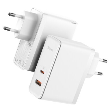 Kroviklis buitinis BASEUS GaN5 Pro PD 100W QC4 3.0 USB + Type-C white BRA012294 2
