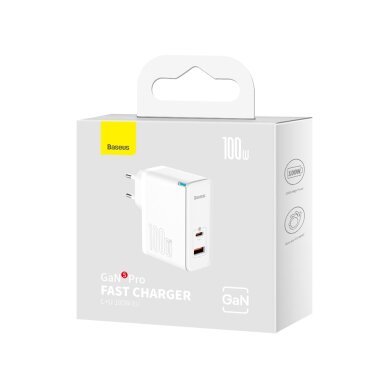 Kroviklis buitinis BASEUS GaN5 Pro PD 100W QC4 3.0 USB + Type-C white BRA012294 8