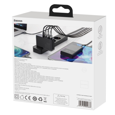 Kroviklis buitinis BASEUS PD 2xUSB+ 2xUSB-C QC4 3.0 100W black 6