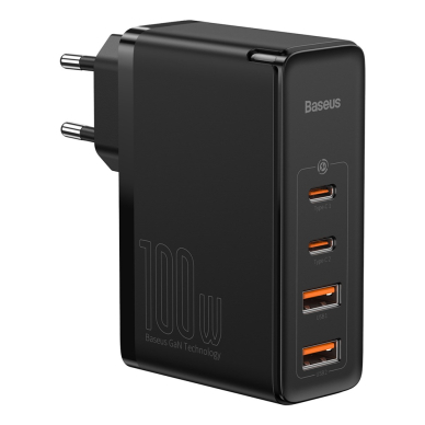 Kroviklis buitinis BASEUS PD 2xUSB+ 2xUSB-C QC4 3.0 100W black