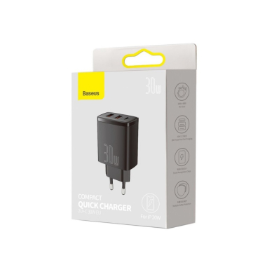 Kroviklis buitinis PD 2XUSB + Type C 30W 3A Baseus CCXJ-E01 juodas 5