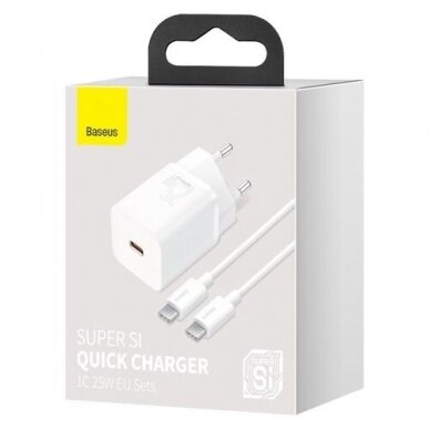 Kroviklis buitinis PD Super Si 25W 3A Baseus CCSP020102 white 4
