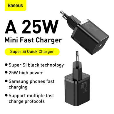 Kroviklis buitinis PD Super Si 25W 3A Baseus TZCCSUP-L01 juodas 9