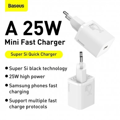 Kroviklis buitinis PD Super Si 25W 3A Baseus TZCCSUP-L02 white 11