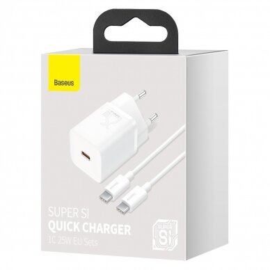 Kroviklis buitinis PD Super Si 25W 3A Baseus TZCCSUP-L02 white 9