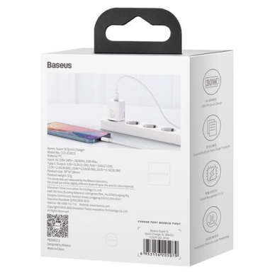 Kroviklis buitinis PD Super Si 30W 3A Baseus CCSUP-J02 white 4