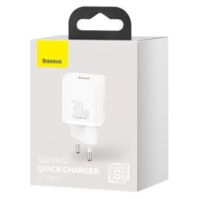Kroviklis buitinis PD Super Si 30W 3A Baseus CCSUP-J02 white 3