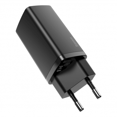 Kroviklis buitinis USB + Type C 65W 3A Baseus CCGAN2L-B01 black 1