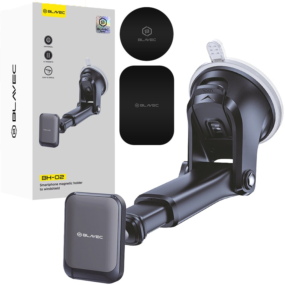 Laikiklis black BLAVEC Magnetic BH-02 su magnetu tvirtinamas ant stiklo ir ant panelės BH02-MWSB Laikiklis black BLAVEC Magnetic BH-02 su magnetu tvirtinamas ant stiklo ir ant panelės BH02-MWSB