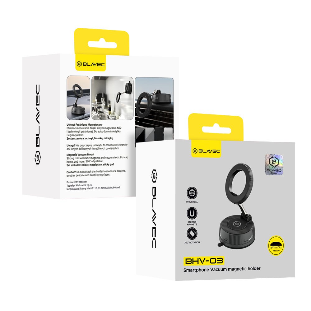 Laikiklis black BLAVEC Magnetic BHV-03 tvirtinamas ant stiklo ir ant panelės BHV03-PMB 6 Laikiklis black BLAVEC Magnetic BHV-03 tvirtinamas ant stiklo ir ant panelės BHV03-PMB 6