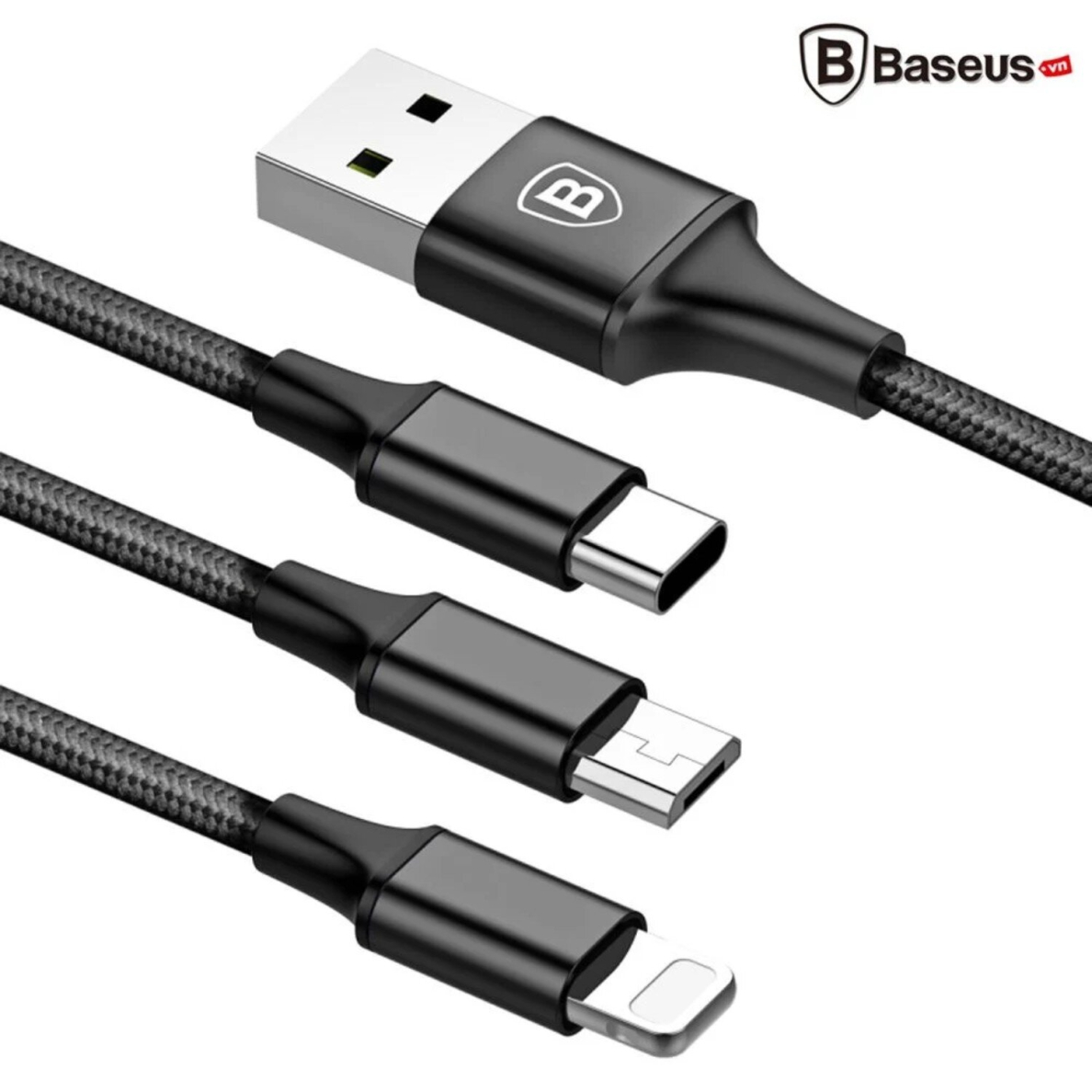 Laidas 3in1 USB TYPE-C TO Lightning + Type-C + Micro USB 1,5m 20W BASEUS 2