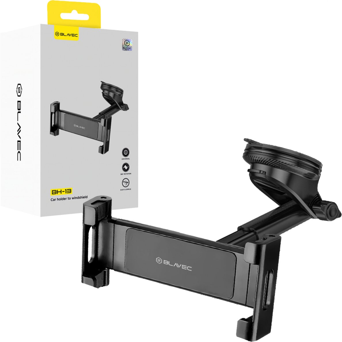 Laikiklis black BLAVEC BH-13 tvirtinamas ant stiklo ir ant panelės