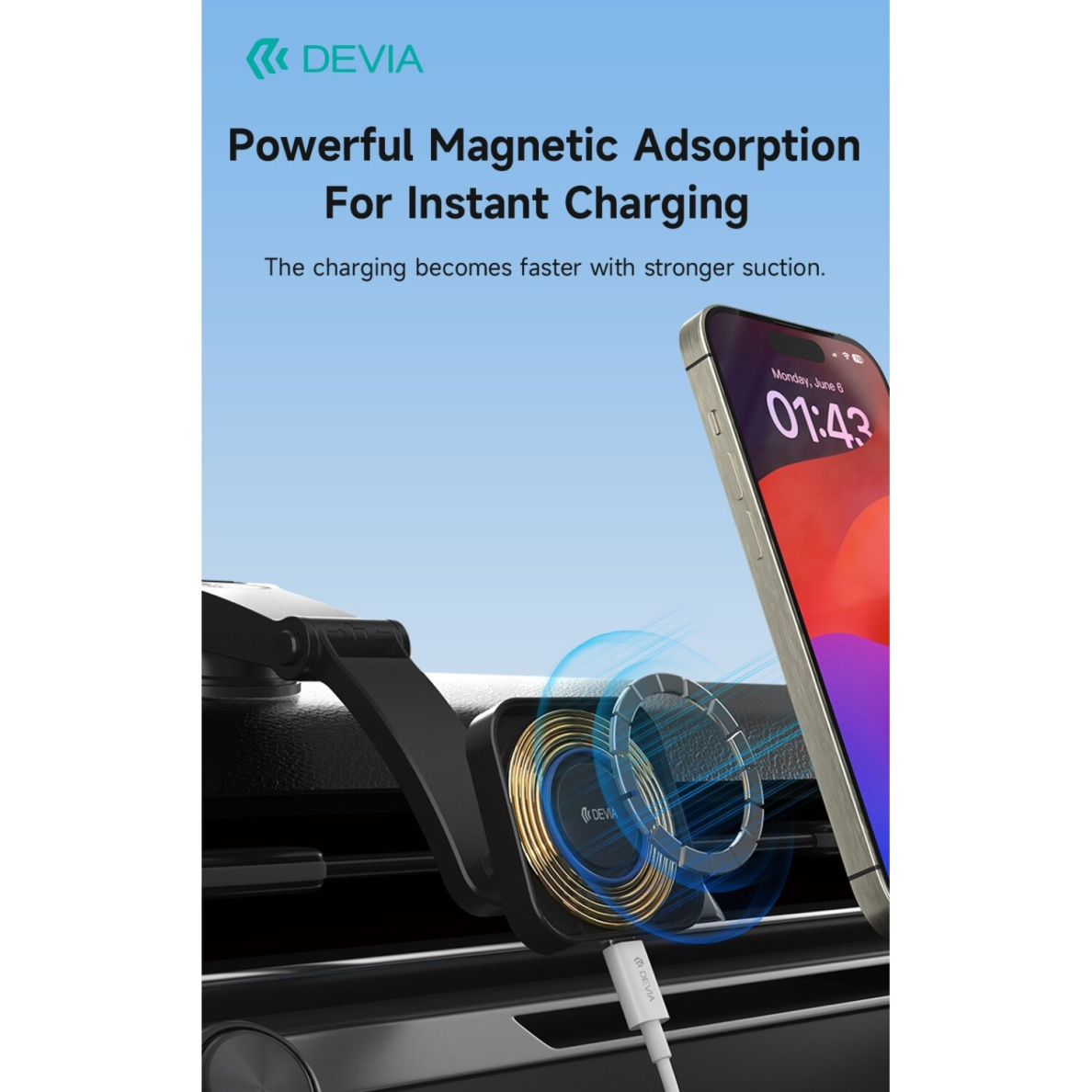 Laikiklis-kroviklis mobiliam telefonui Smart Series Magsafe 15W Devia 3