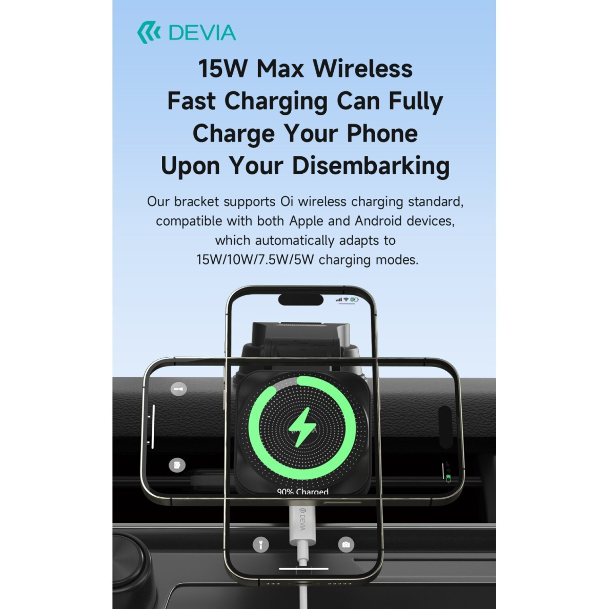 Laikiklis-kroviklis mobiliam telefonui Smart Series Magsafe 15W Devia 4 Laikiklis-kroviklis mobiliam telefonui Smart Series Magsafe 15W Devia 4