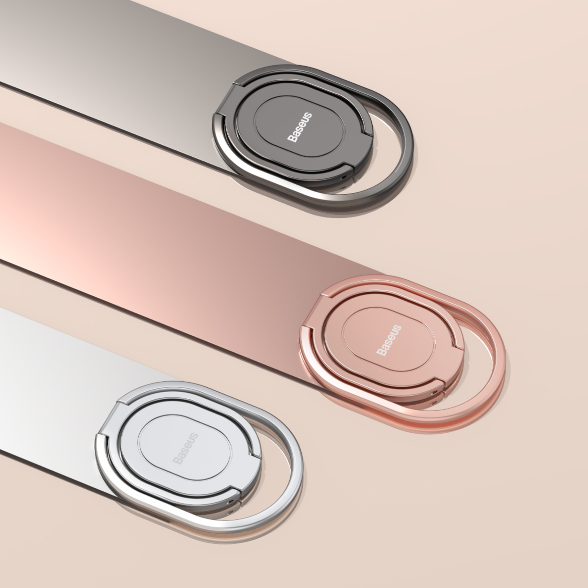 Laikiklis sidabro spalvos BASEUS RAILS RING LUGD000012 11 Laikiklis sidabro spalvos BASEUS RAILS RING LUGD000012 11