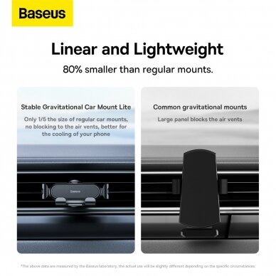 Laikiklis BASEUS GRAVITY CAR MOUNT LITE SUWX010001 tvirtinamas į groteles 14